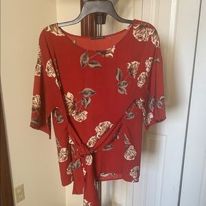 West Kei Burnt Orange Floral Blouse